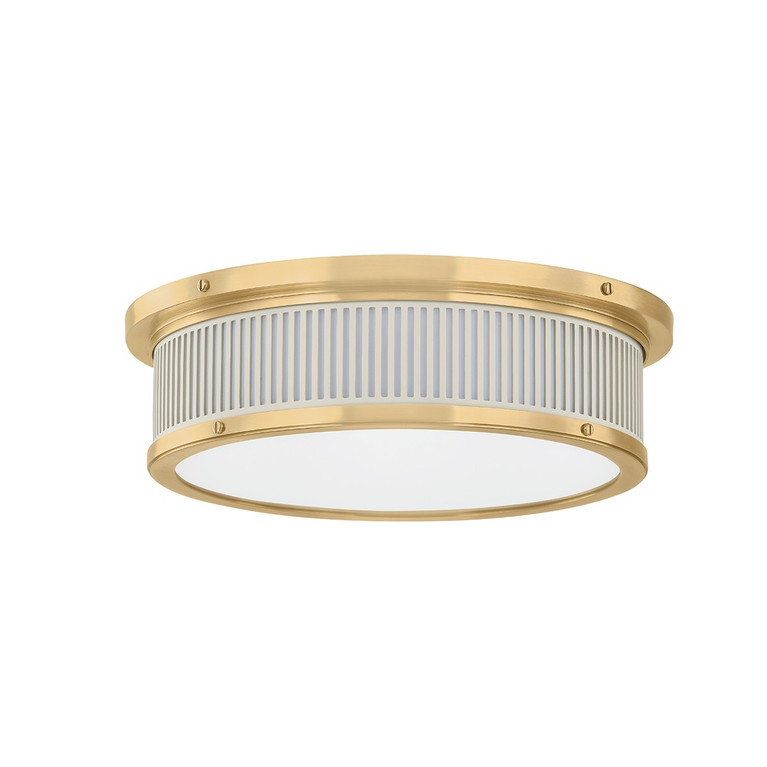 Hudson Valley - MDS1901-AGB/OW - LED Flush Mount - Ashdown - Aged Brass