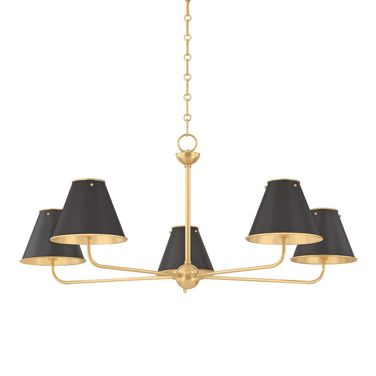 Hudson Valley - MDS2000-AGB/DB - Five Light Chandelier - Burghley - Aged Brass