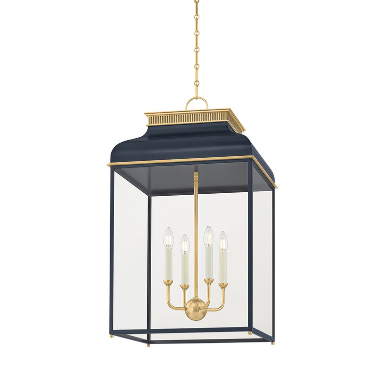 Hudson Valley - MDS2401-AGB/DBL - Four Light Lantern - Houghton - Aged Brass
