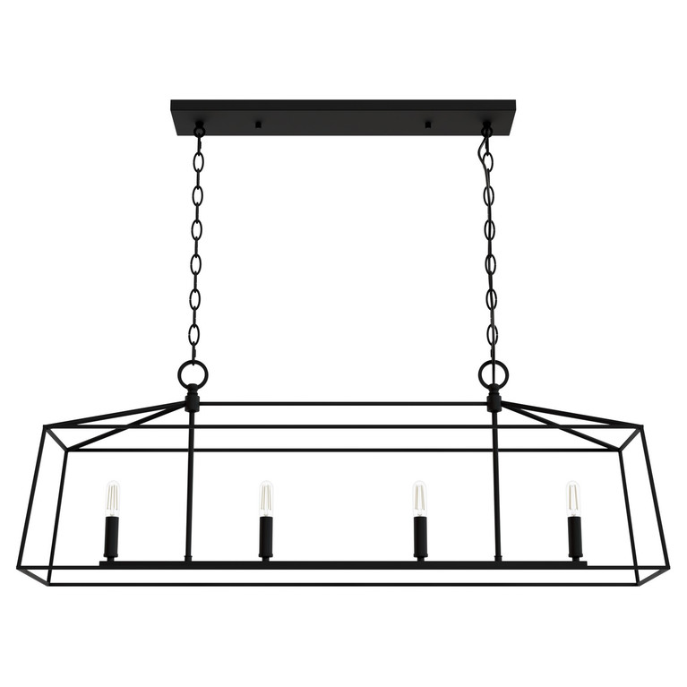 Hunter - 13099 - Four Light Chandelier - Fair Oaks - Matte Black