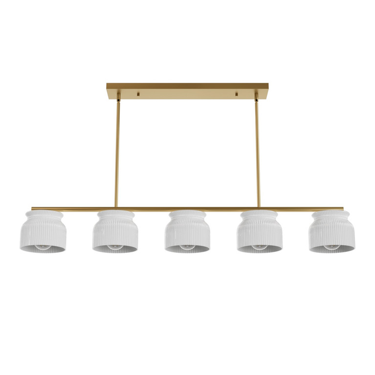 Hunter - 13180 - Five Light Chandelier - Harlowe - Luxe Gold