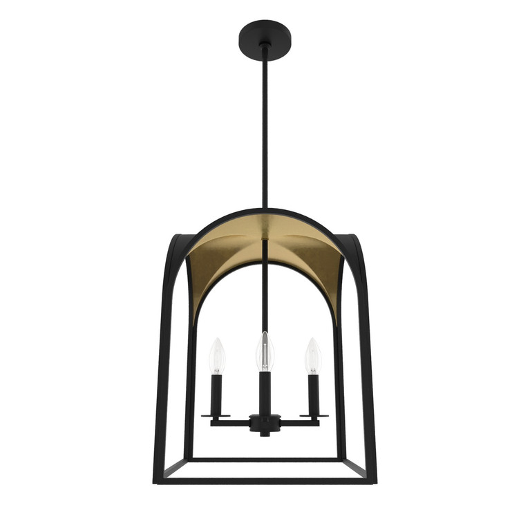 Hunter - 19082 - Four Light Pendant - Dukestown - Natural Black Iron
