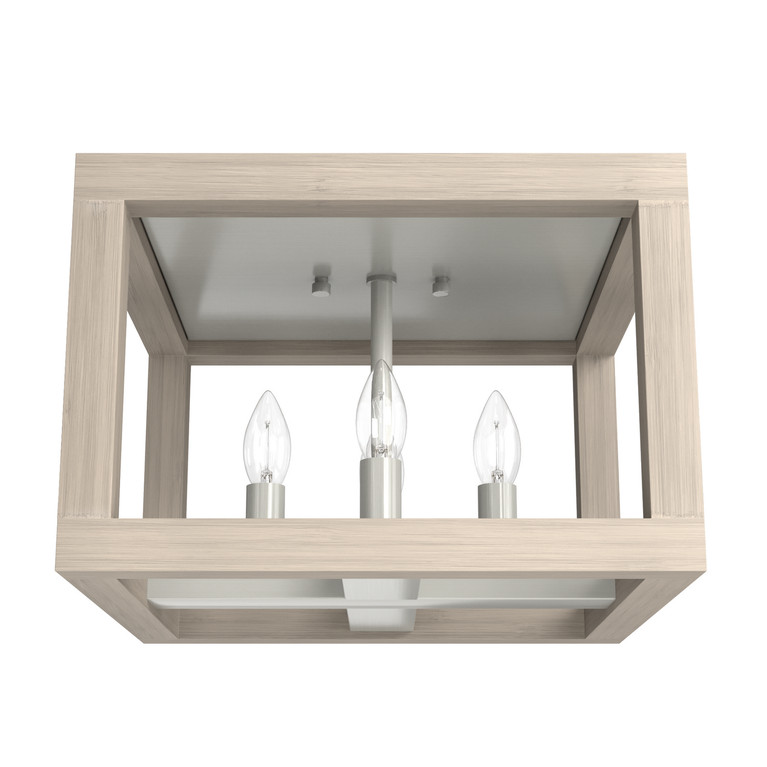 Hunter - 19089 - Four Light Flush Mount - Squire Manor - Brushed Nickel