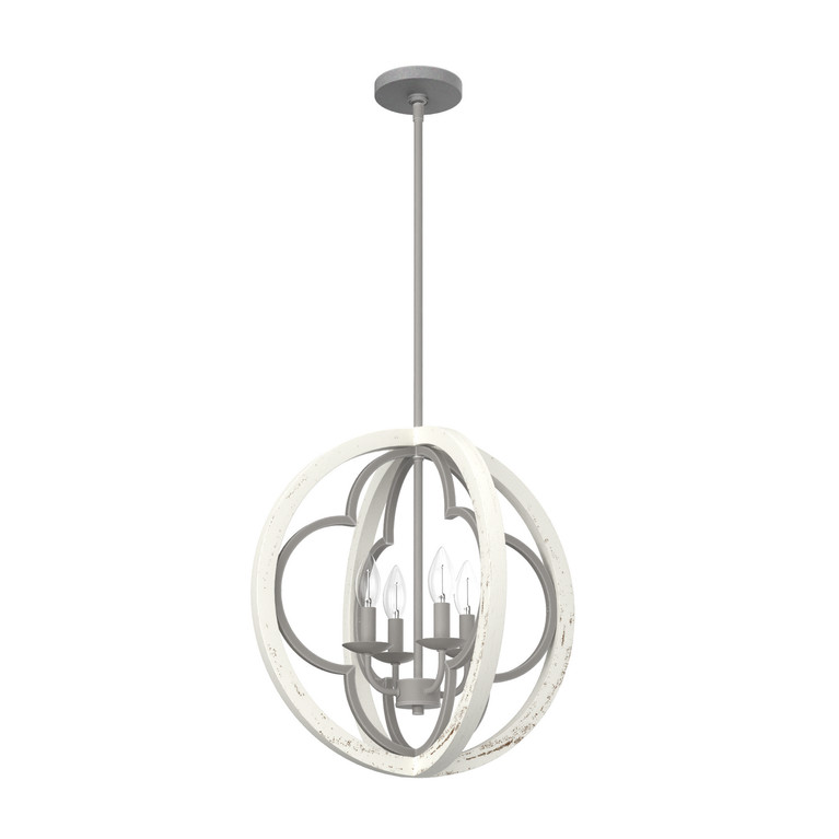 Hunter - 19094 - Four Light Pendant - Gablecrest - Painted Concrete
