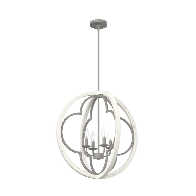 Hunter - 19096 - Four Light Pendant - Gablecrest - Painted Concrete