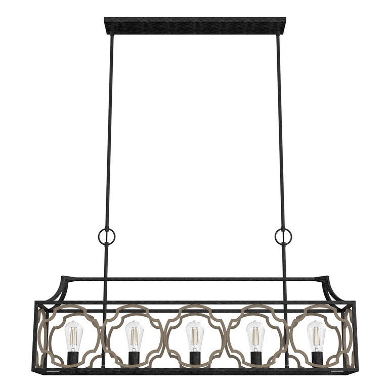 Hunter - 19231 - Five Light Linear Chandelier - Stone Creek - French Oak