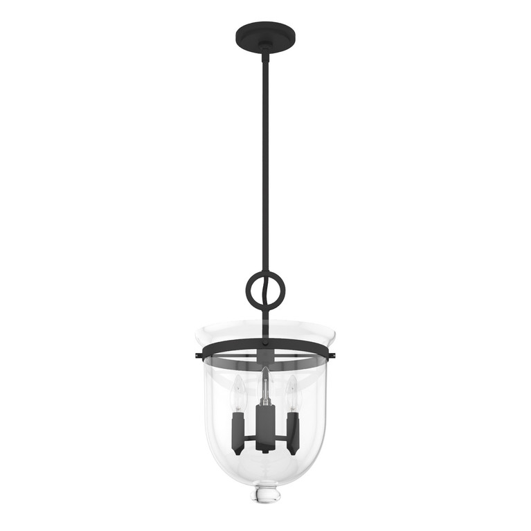 Hunter - 19311 - Three Light Pendant - Belltown - Natural Black Iron