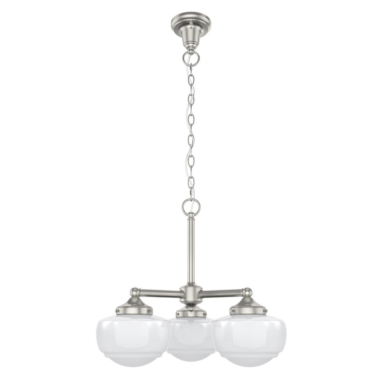 Hunter - 19355 - Three Light Convertible Chandelier - Saddle Creek - Brushed Nickel