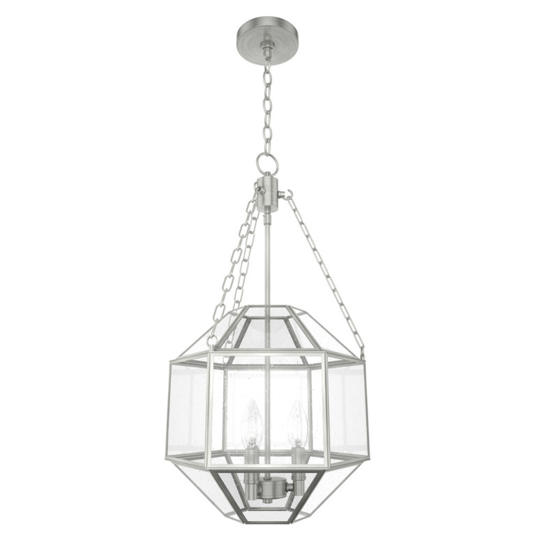 Hunter - 19368 - Three Light Pendant - Indria - Brushed Nickel