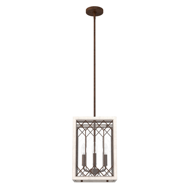 Hunter - 19370 - Four Light Lantern - Chevron - Textured Rust