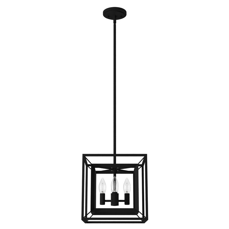Hunter - 19412 - Four Light Pendant - Doherty - Natural Black Iron