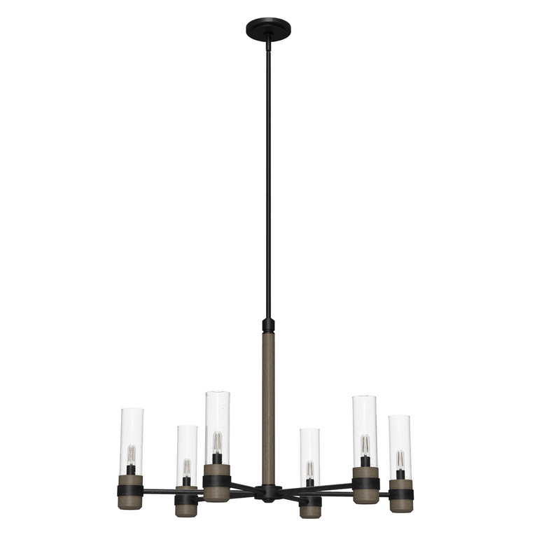 Hunter - 19476 - Six Light Chandelier - River Mill - Rustic Iron