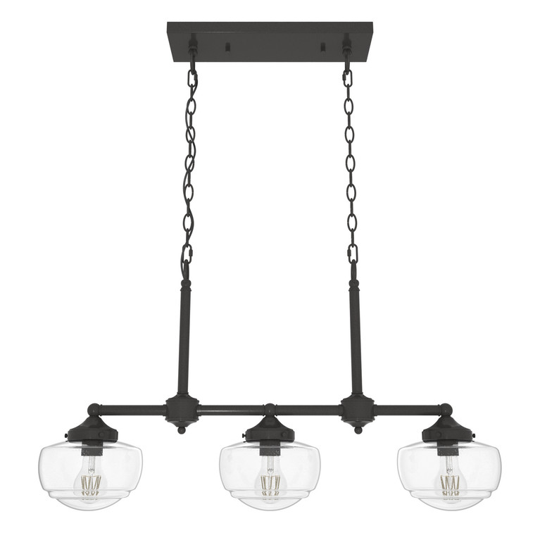 Hunter - 19491 - Three Light Linear Chandelier - Saddle Creek - Noble Bronze