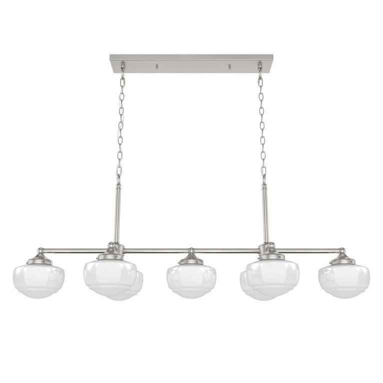 Hunter - 19492 - Seven Light Linear Chandelier - Saddle Creek - Brushed Nickel