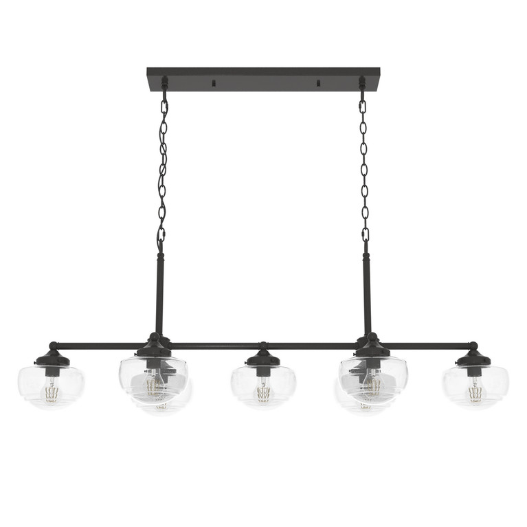Hunter - 19495 - Seven Light Linear Chandelier - Saddle Creek - Noble Bronze