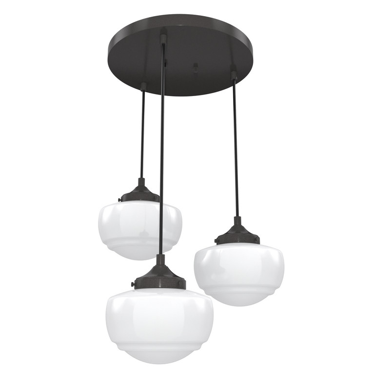 Hunter - 19502 - Three light Cluster - Saddle Creek - Noble Bronze
