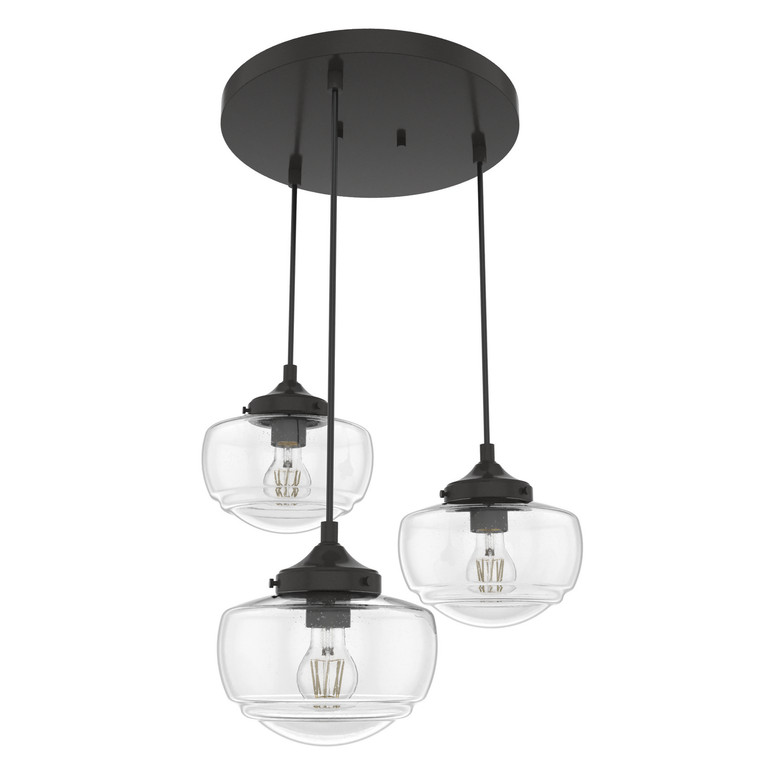 Hunter - 19503 - Three light Cluster - Saddle Creek - Noble Bronze