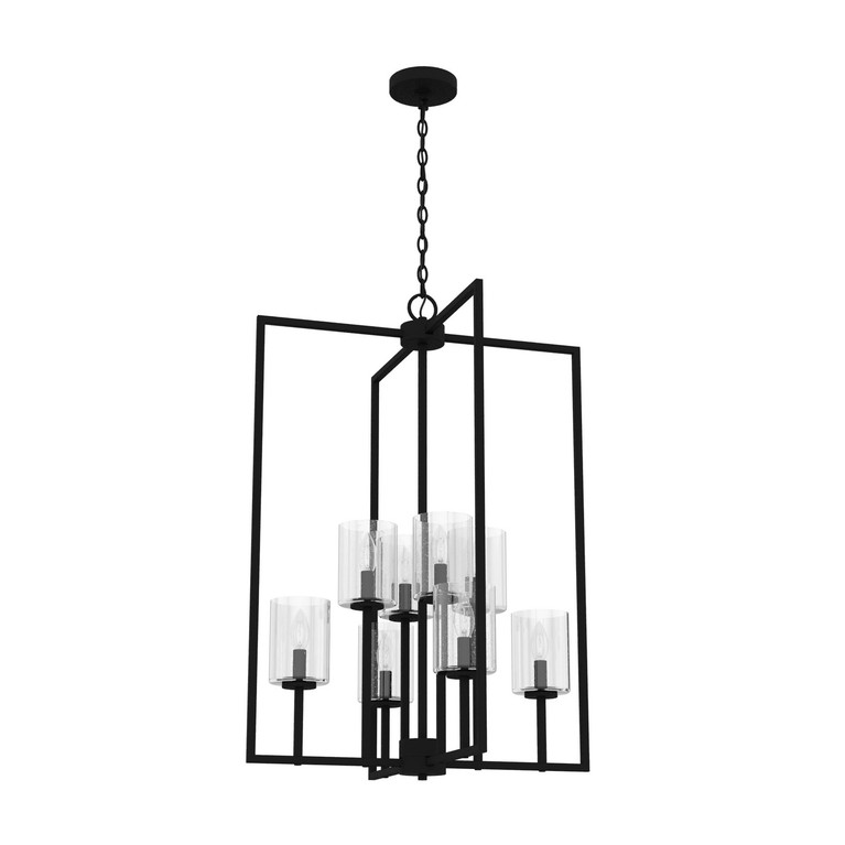 Hunter - 19542 - Eight Light Pendant - Kerrison - Natural Black Iron