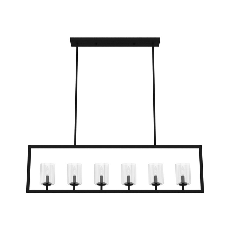 Hunter - 19548 - Six Light Chandelier - Kerrison - Natural Black Iron