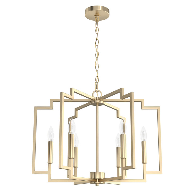 Hunter - 19572 - Six Light Chandelier - Zoanne - Alturas Gold