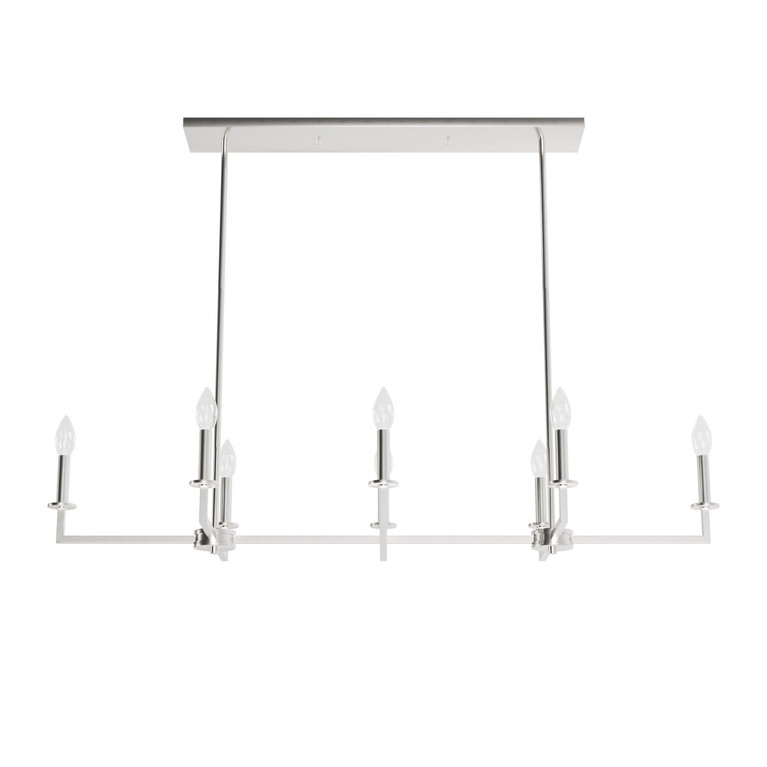 Hunter - 19631 - Eight Light Linear Chandelier - Bearden - Brushed Nickel