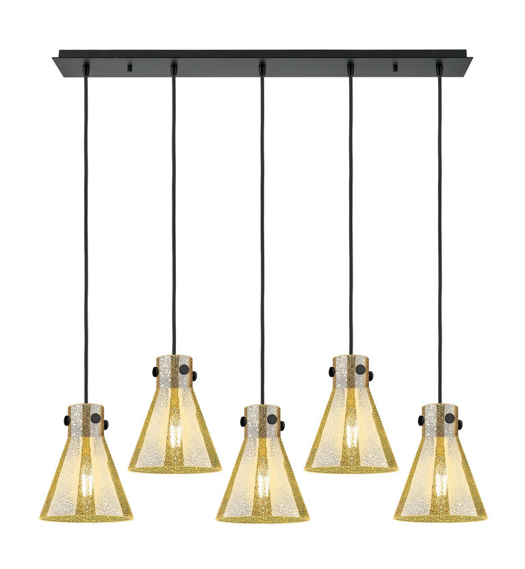 Innovations - 125-410-1PS-BK-G411-8ME - Five Light Linear Pendant - Downtown Urban - Matte Black