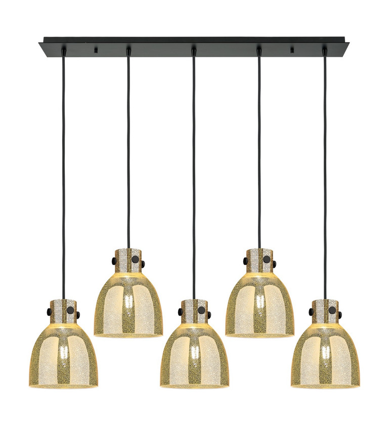 Innovations - 125-410-1PS-BK-G412-8ME - Five Light Linear Pendant - Downtown Urban - Matte Black