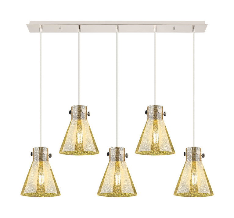 Innovations - 125-410-1PS-PN-G411-8ME - Five Light Linear Pendant - Downtown Urban - Polished Nickel