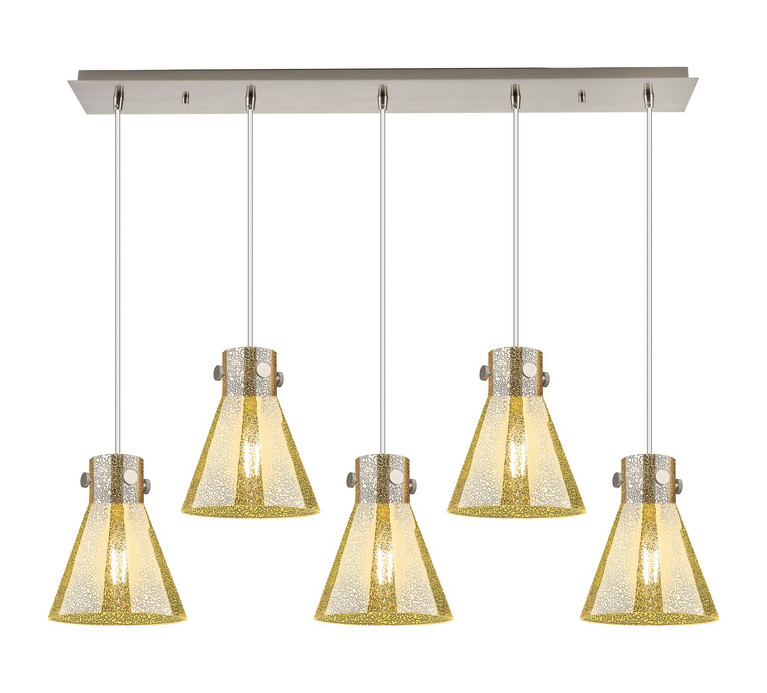 Innovations - 125-410-1PS-SN-G411-8ME - Five Light Linear Pendant - Downtown Urban - Brushed Satin Nickel
