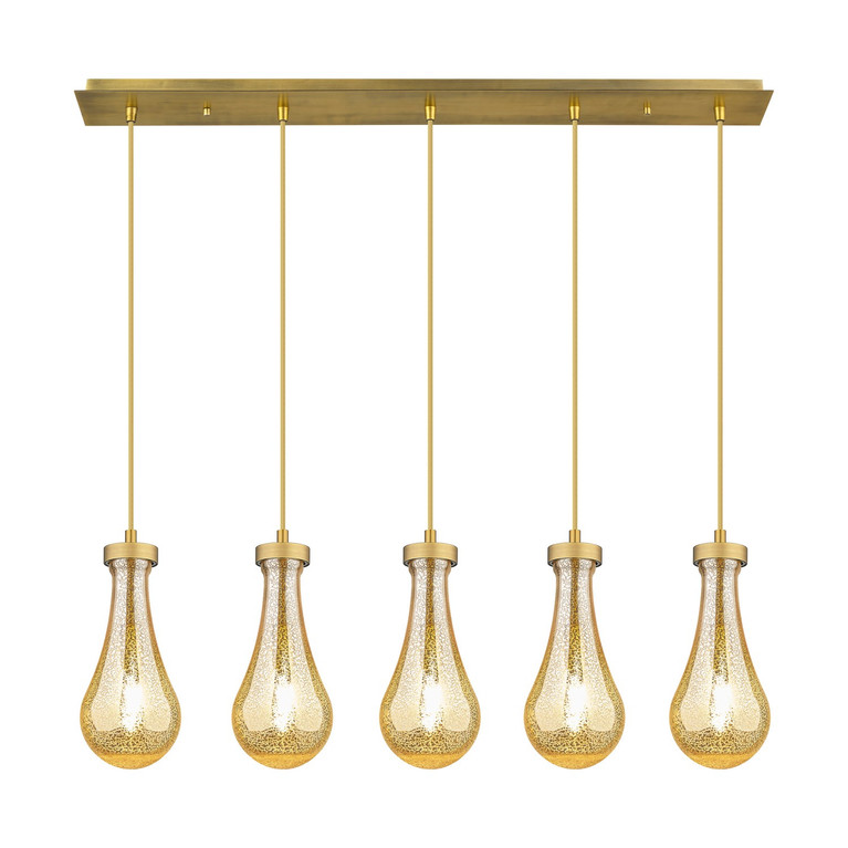Innovations - 125-451-1P-BB-G451-5ME - Five Light Linear Pendant - Downtown Urban - Brushed Brass