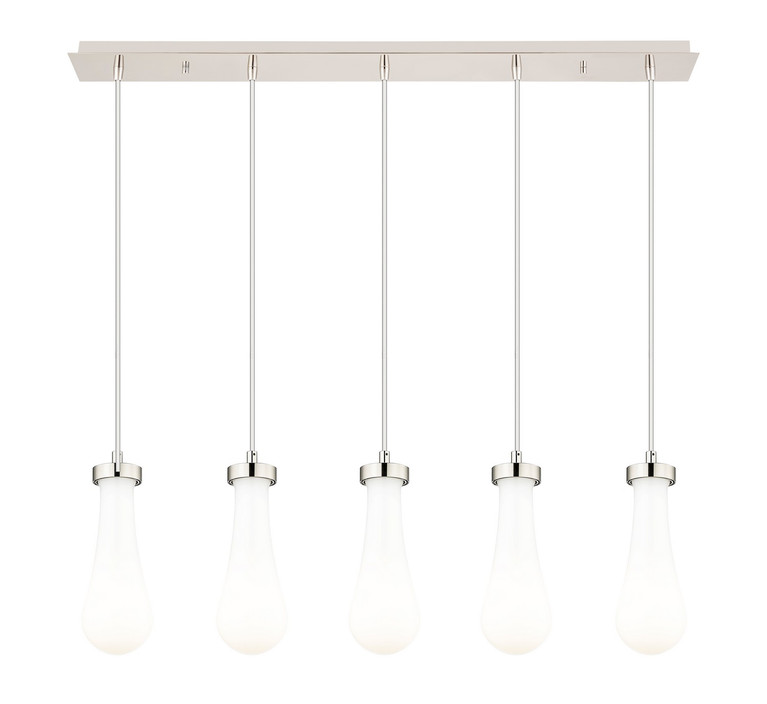 Innovations - 125-451-1P-PN-G451-4GWH - Five Light Linear Pendant - Downtown Urban - Brushed Polished Nickel
