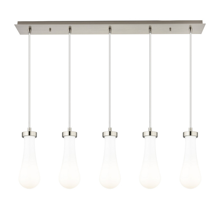 Innovations - 125-451-1P-SN-G451-4GWH - Five Light Linear Pendant - Downtown Urban - Brushed Satin Nickel