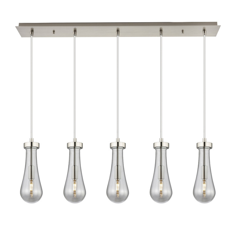 Innovations - 125-451-1P-SN-G451-4SM - Five Light Linear Pendant - Downtown Urban - Brushed Satin Nickel
