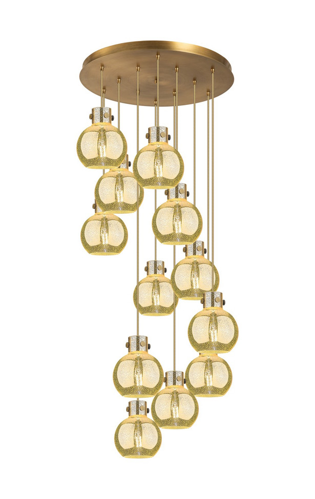 Innovations - 126-410-1PS-BB-G410-8ME - 12 Light Pendant - Newton - Brushed Brass