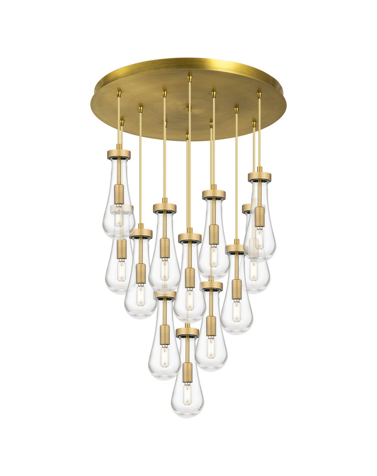 Innovations - 126-451-1P-BB-G451-4CL - 12 Light Pendant - Downtown Urban - Brushed Brass