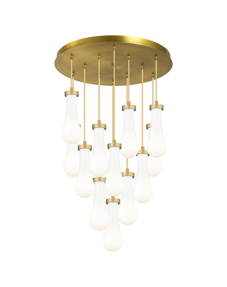 Innovations - 126-451-1P-BB-G451-4GWH - 12 Light Pendant - Downtown Urban - Brushed Brushed Brass
