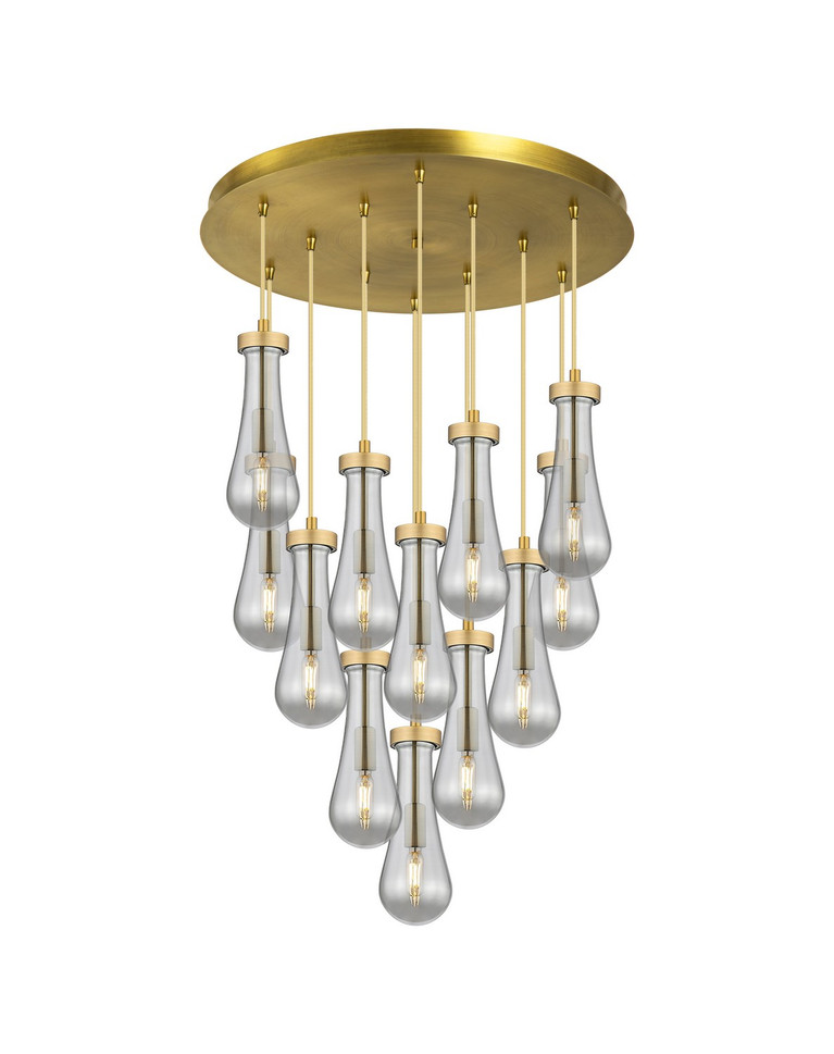 Innovations - 126-451-1P-BB-G451-4SM - 12 Light Pendant - Downtown Urban - Brushed Brass
