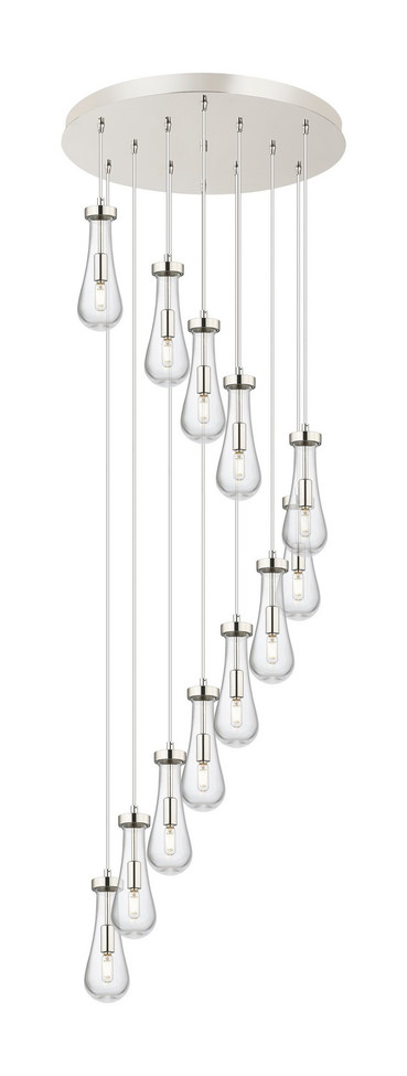 Innovations - 126-451-1P-PN-G451-4CL - 12 Light Pendant - Downtown Urban - Polished Nickel