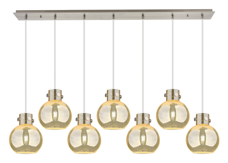 Innovations - 127-410-1PS-SN-G410-8ME - Seven Light Linear Pendant - Newton - Brushed Satin Nickel