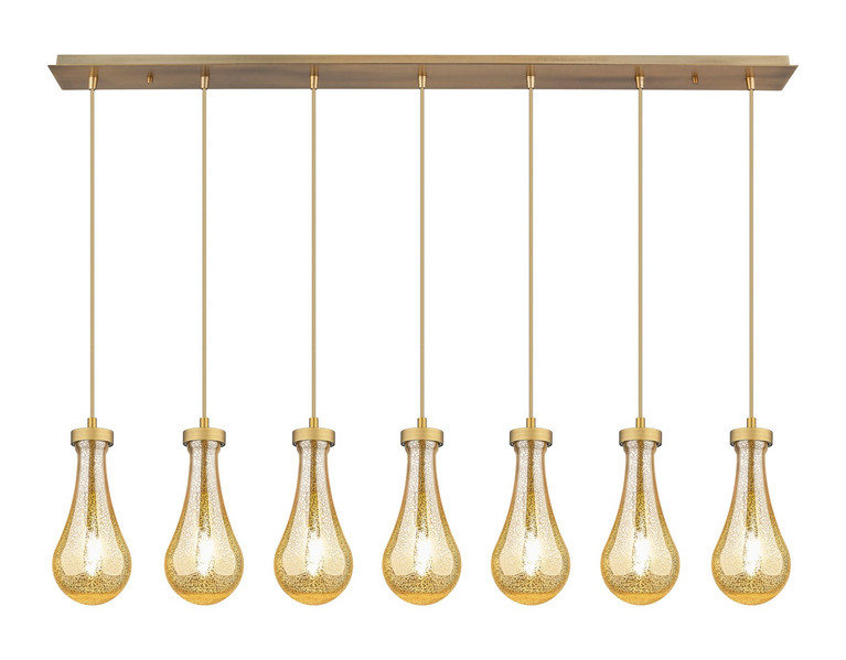 Innovations - 127-451-1P-BB-G451-5ME - Seven Light Linear Pendant - Downtown Urban - Brushed Brass