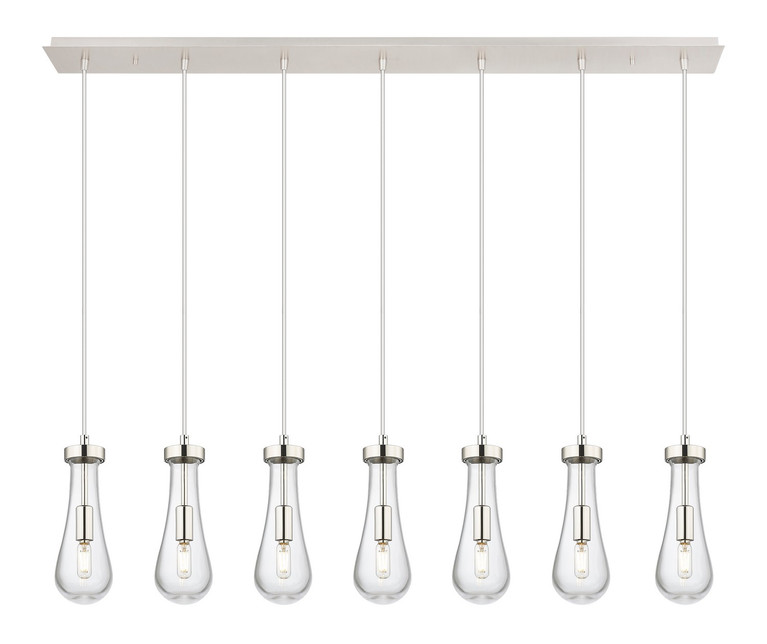 Innovations - 127-451-1P-PN-G451-4CL - Seven Light Linear Pendant - Downtown Urban - Polished Nickel