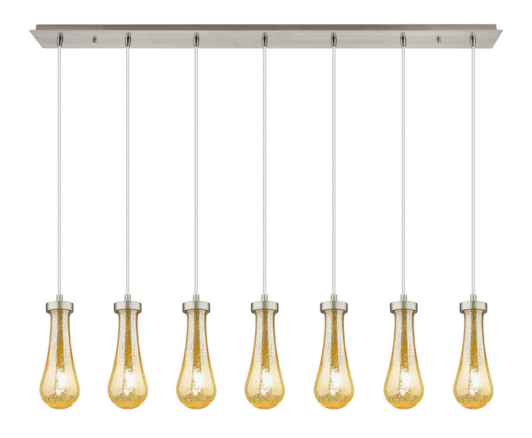 Innovations - 127-451-1P-SN-G451-4ME - Seven Light Linear Pendant - Downtown Urban - Brushed Satin Nickel