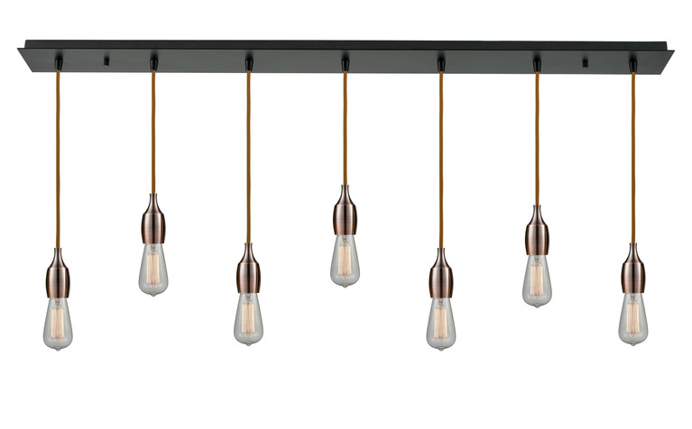 Innovations - 127BK-10CR-3AC - Seven Light Linear Pendant - Chelsea - Matte Black