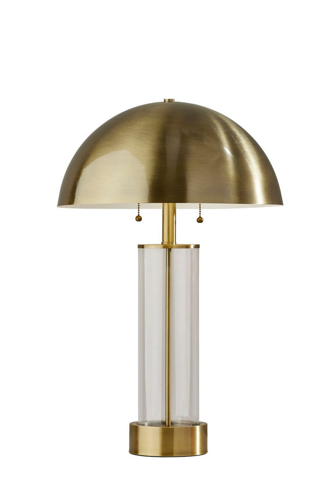Adesso Home - 3054-21 - Two Light Table Lamp - Troy - Antique Brass & Clear Glass