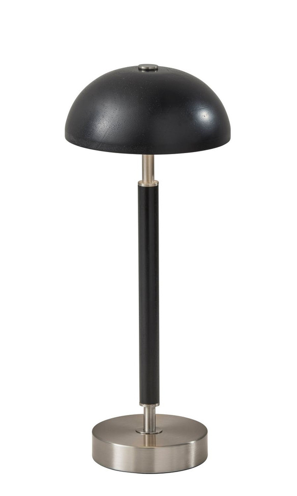 Adesso Home - 3064-01 - LED Table Lamp - Ronny - Black Wood & Brushed Steel