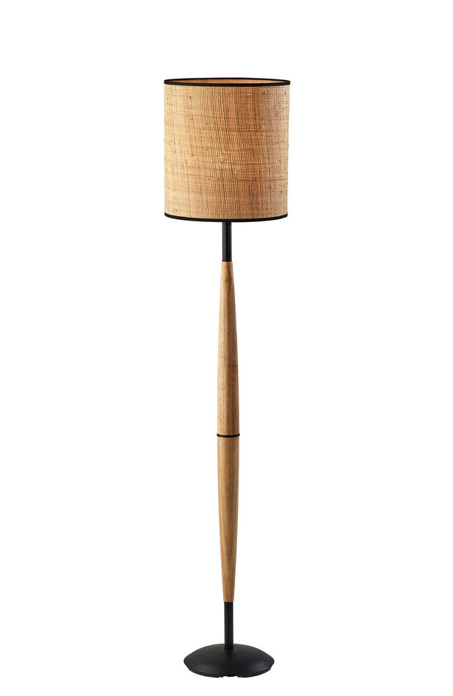 Adesso Home - 3783-12 - Floor Lamp - Cayman - Black & Natural Wood