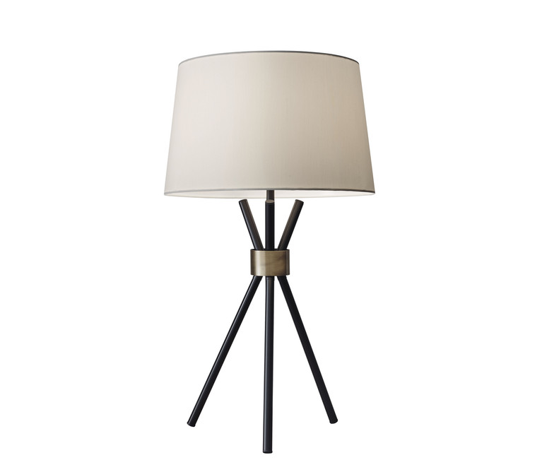 Adesso Home - 3834-01 - Table Lamp - Benson - Black W. Antique Brass