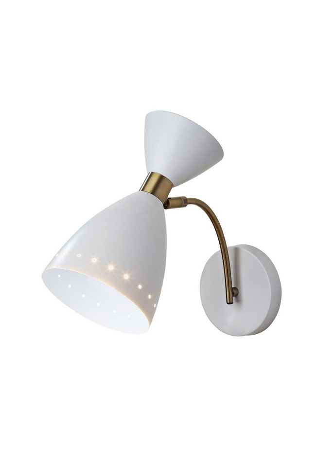 Adesso Home - 4279-02 - Wall Lamp - Oscar - White W. Antique Brass