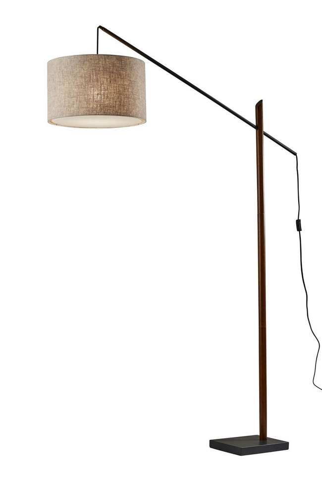 Adesso Home - 5049-15 - Floor Lamp - Ethan - Black W. Walnut Rubberwood