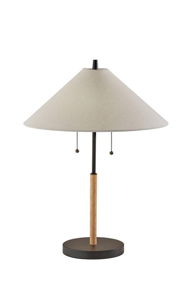 Adesso Home - 5183-12 - Two Light Table Lamp - Palmer - Black & Natural Wood